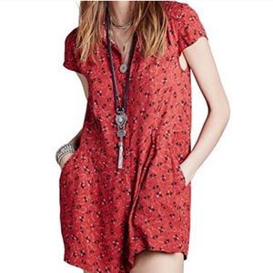 Free People Deeby red printed romper